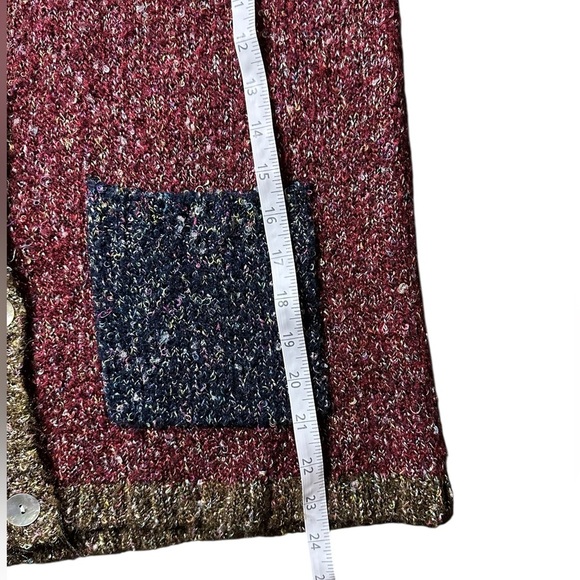 Celina Yang Designs Colorblock Metallic Knit Cardigan Sweater Women’s M - Picture 7 of 7